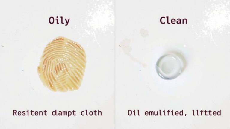 alkaline cleaners dissolve oily stains