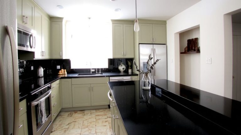 best cabinet colors for black countertops