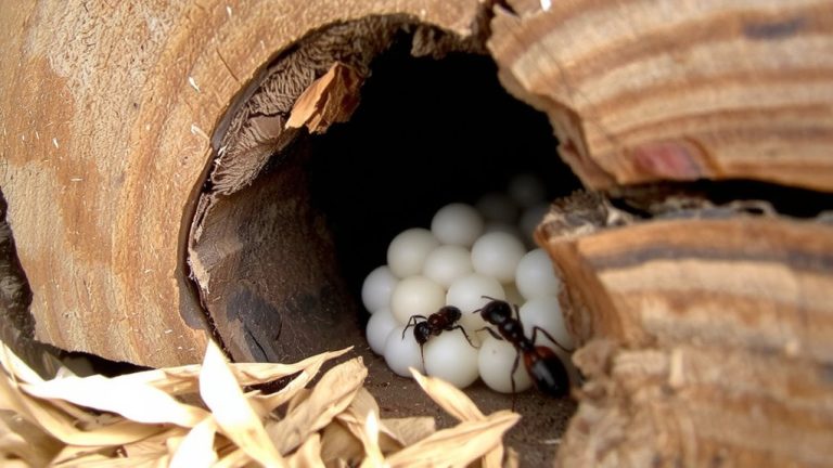carpenter ants nesting in wood