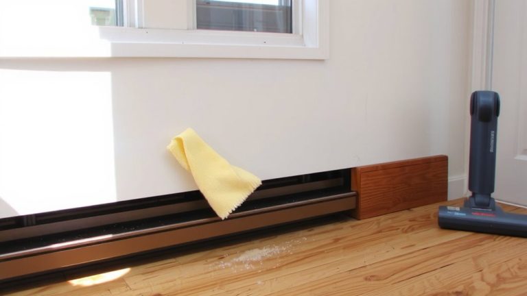 clean baseboards with vacuum