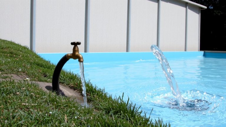 drain pool with submersible pump
