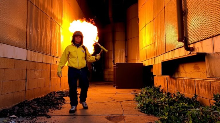 flame weeding for industrial sites
