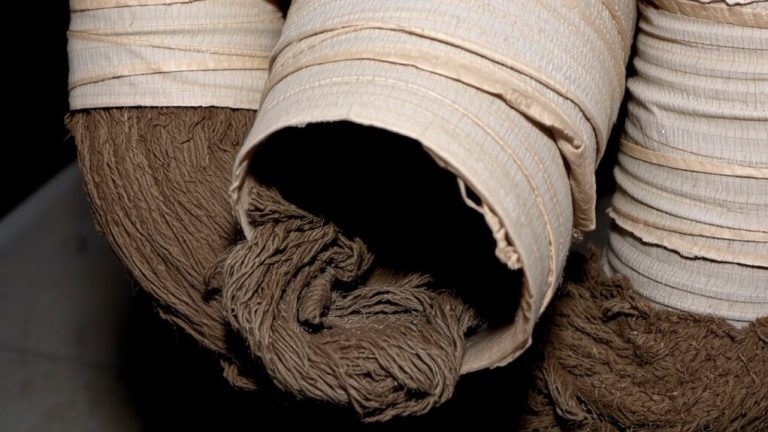 fuzzy gray fibrous insulation