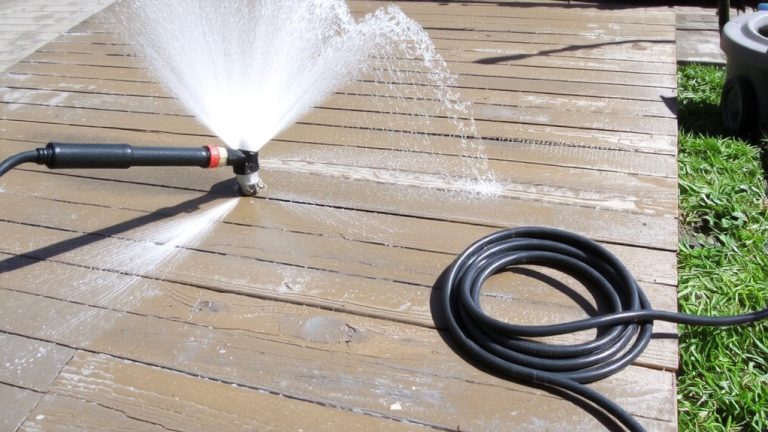 power wash gently and evenly