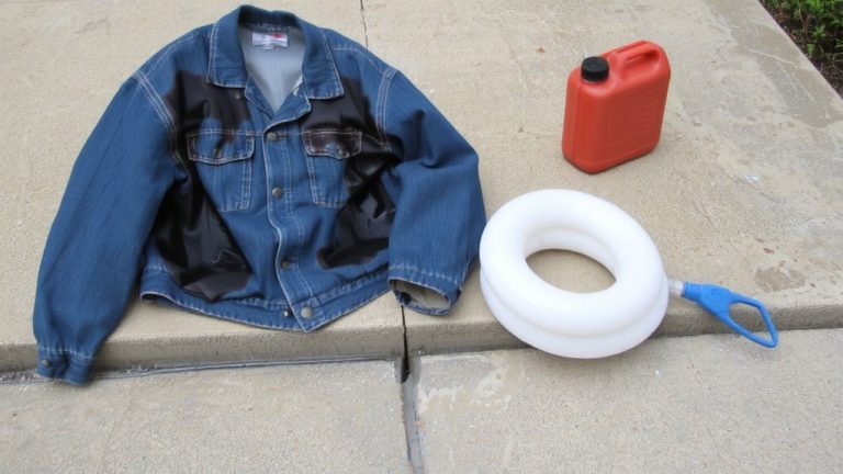 remove gasoline from clothes