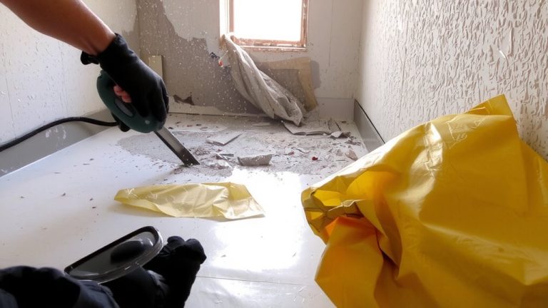 removing asbestos adhesive safely
