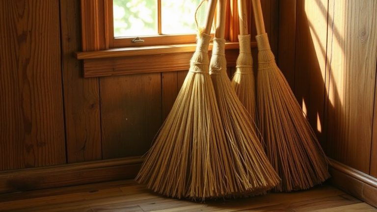 satisfying straw broom sweeping