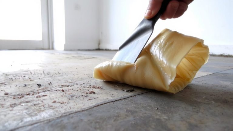 scrape off linoleum glue