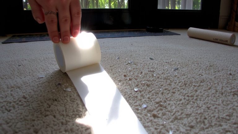 vacuum glass fragments carefully