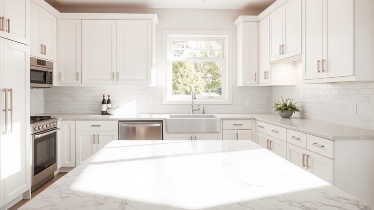 white cabinets countertop pairings